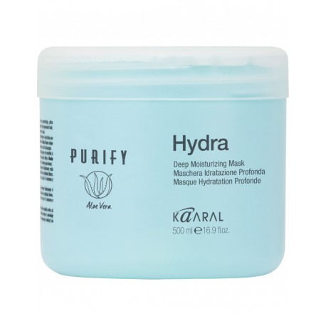 PURIFY HYDRA Itin maitinanti ir drėkinanti kaukė sausiems pažeistiems plaukams su bičių pieneliu, alijošiumi, sezamu, 500 ml
